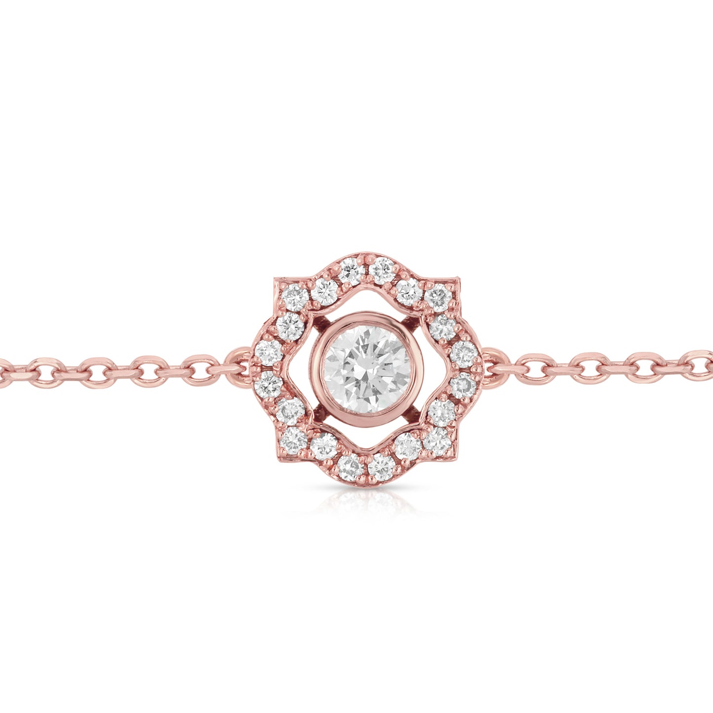 Fleur De Neige diamond chain ring