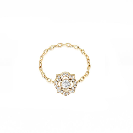 Fleur De Neige diamond chain ring