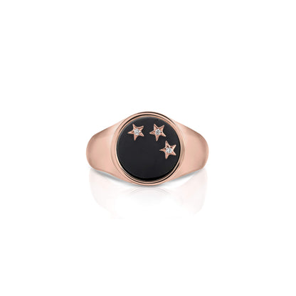 3 little star signet ring