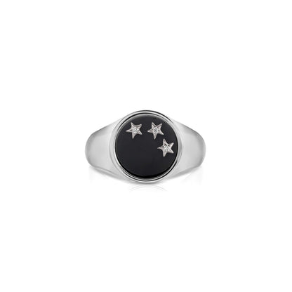 3 little star signet ring