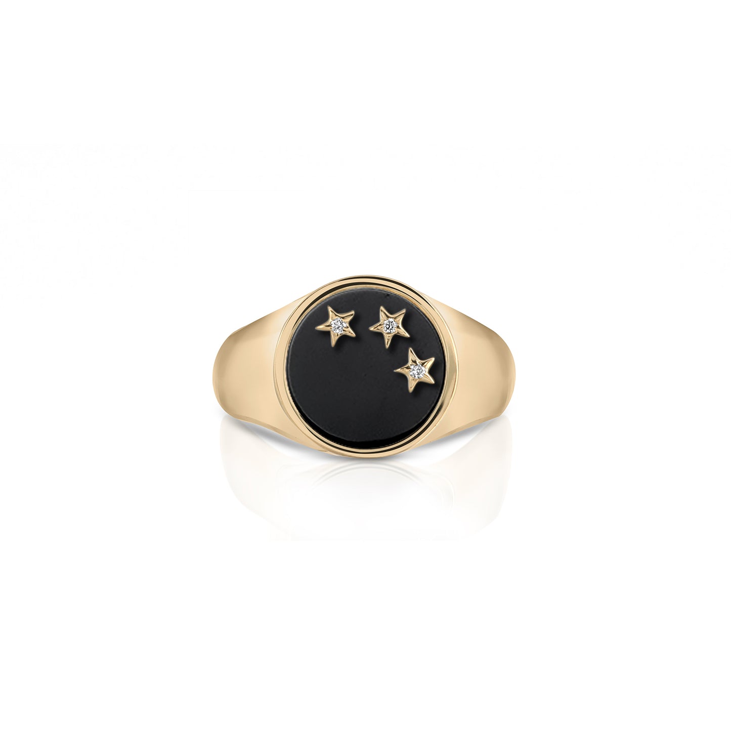 3 little star signet ring