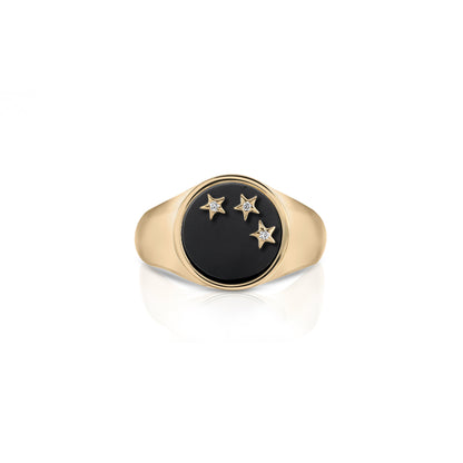 3 little star signet ring