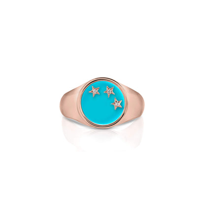 3 little star signet ring