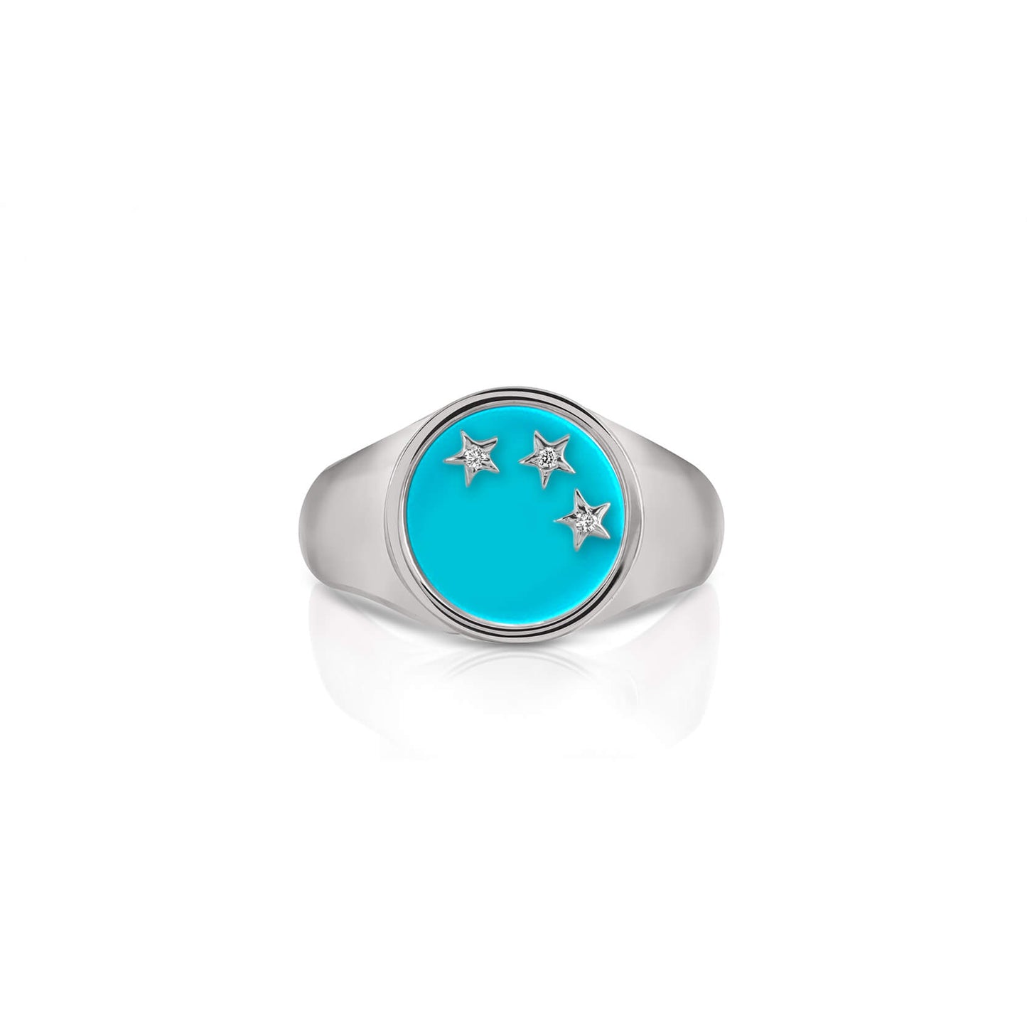 3 little star signet ring