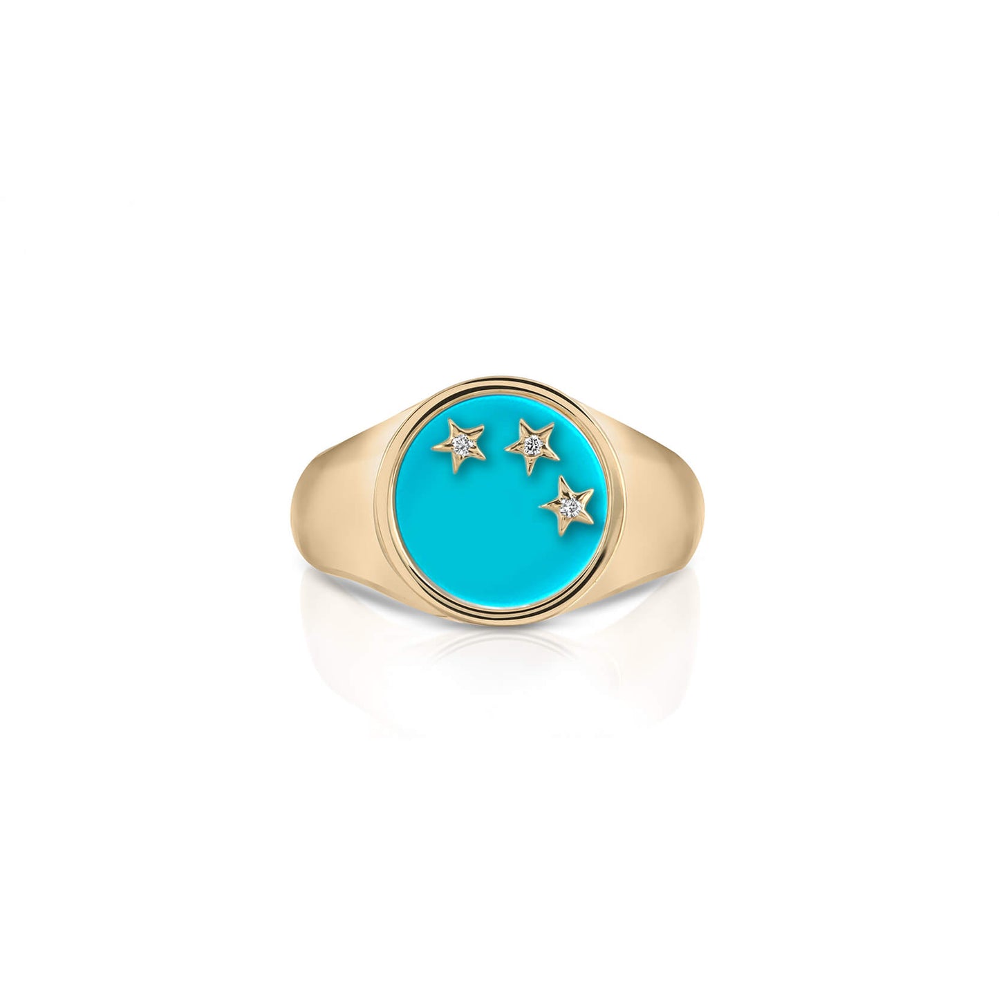 3 little star signet ring