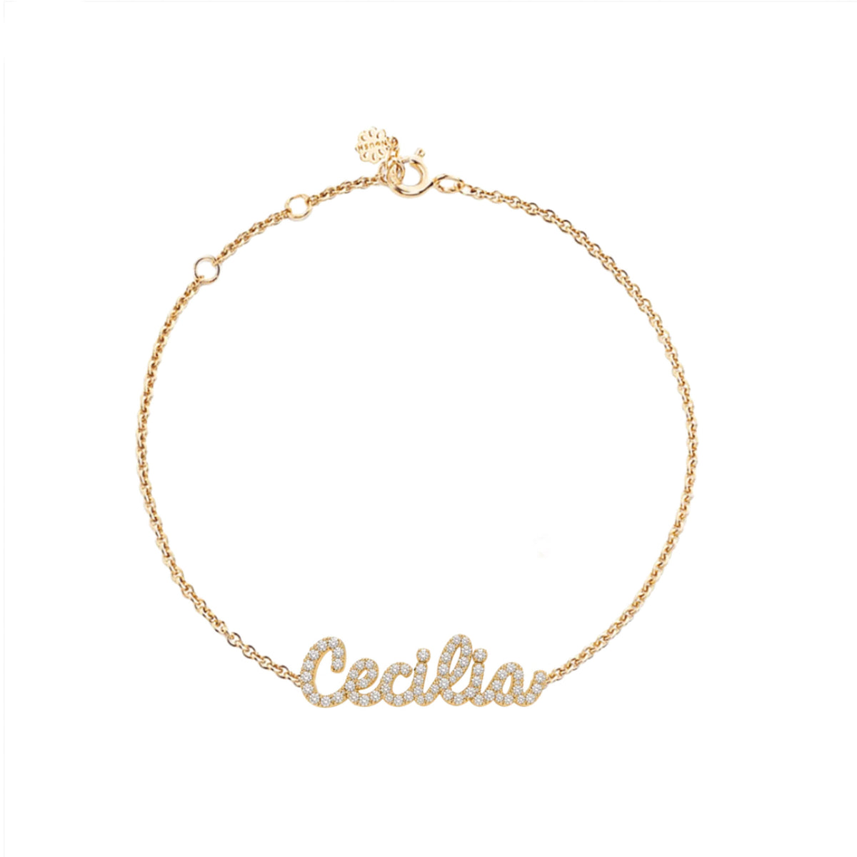 Tiny Treasures English Diamond Name Bracelet