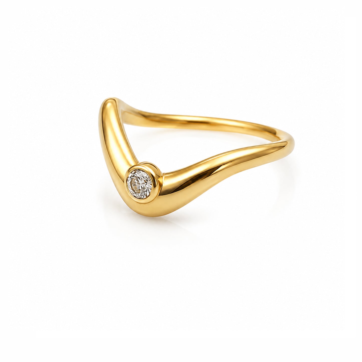 Birthstone wave ring