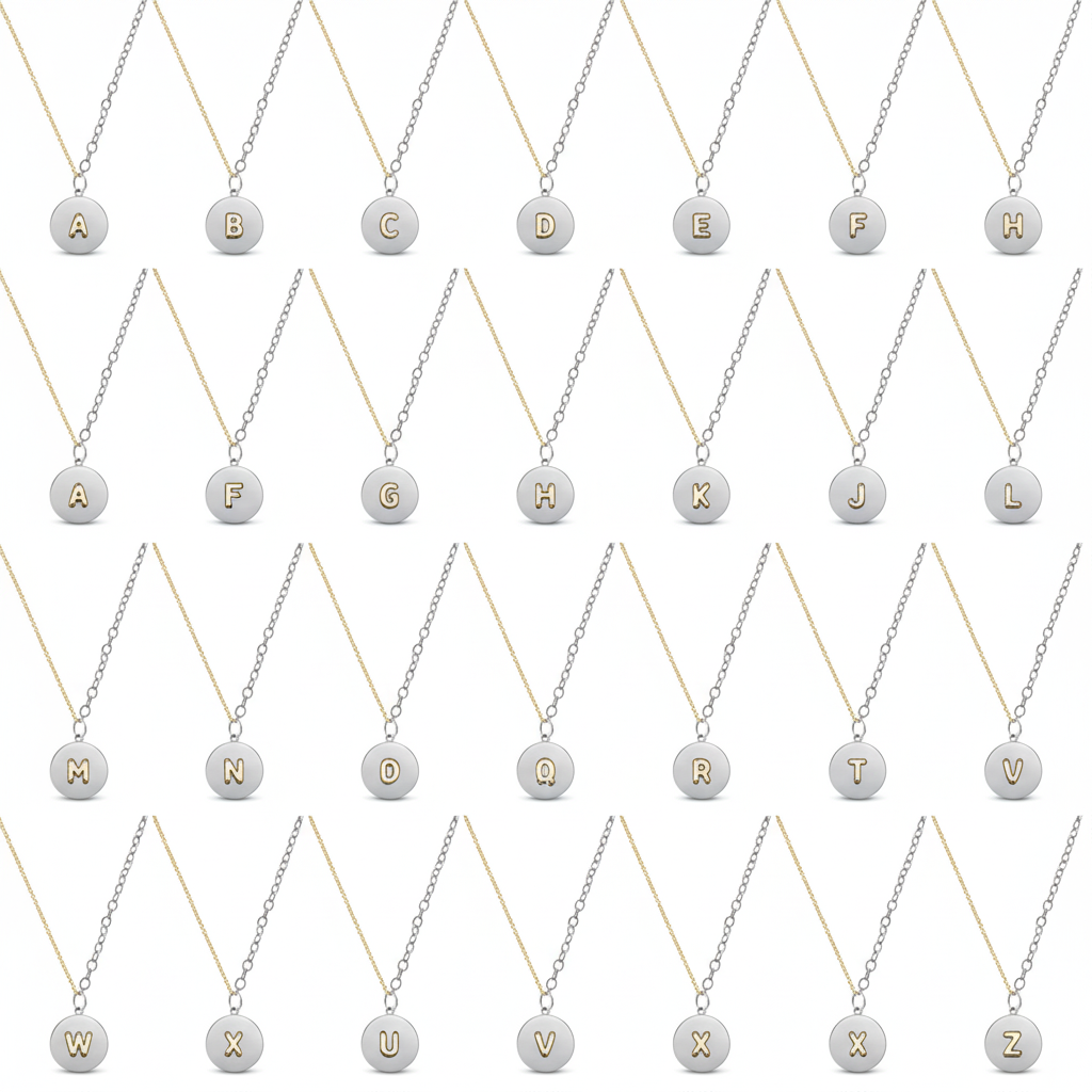 Two-Tone Initial Medallion Necklace