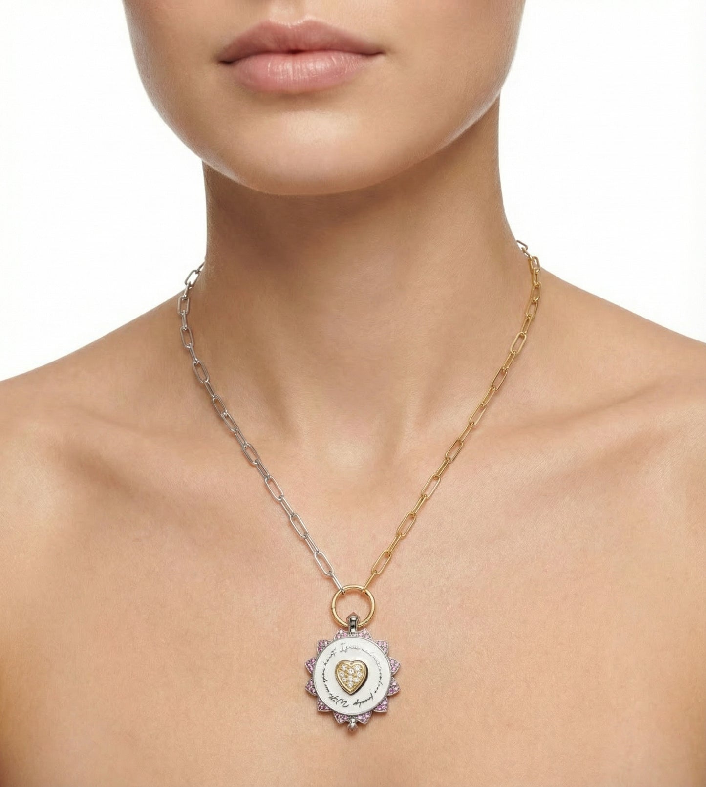 large Love medallion Gold and silver