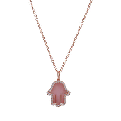 Hamsa Necklace with stone