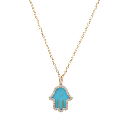 Hamsa Necklace with stone