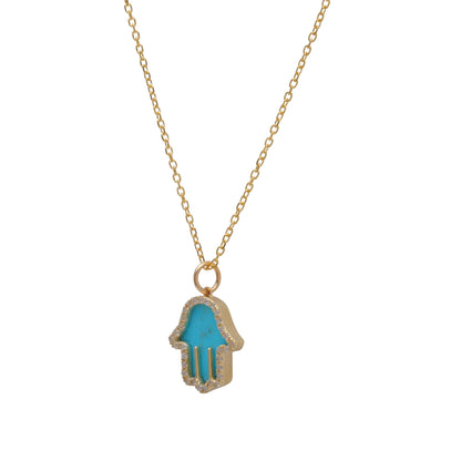 Hamsa Necklace with stone