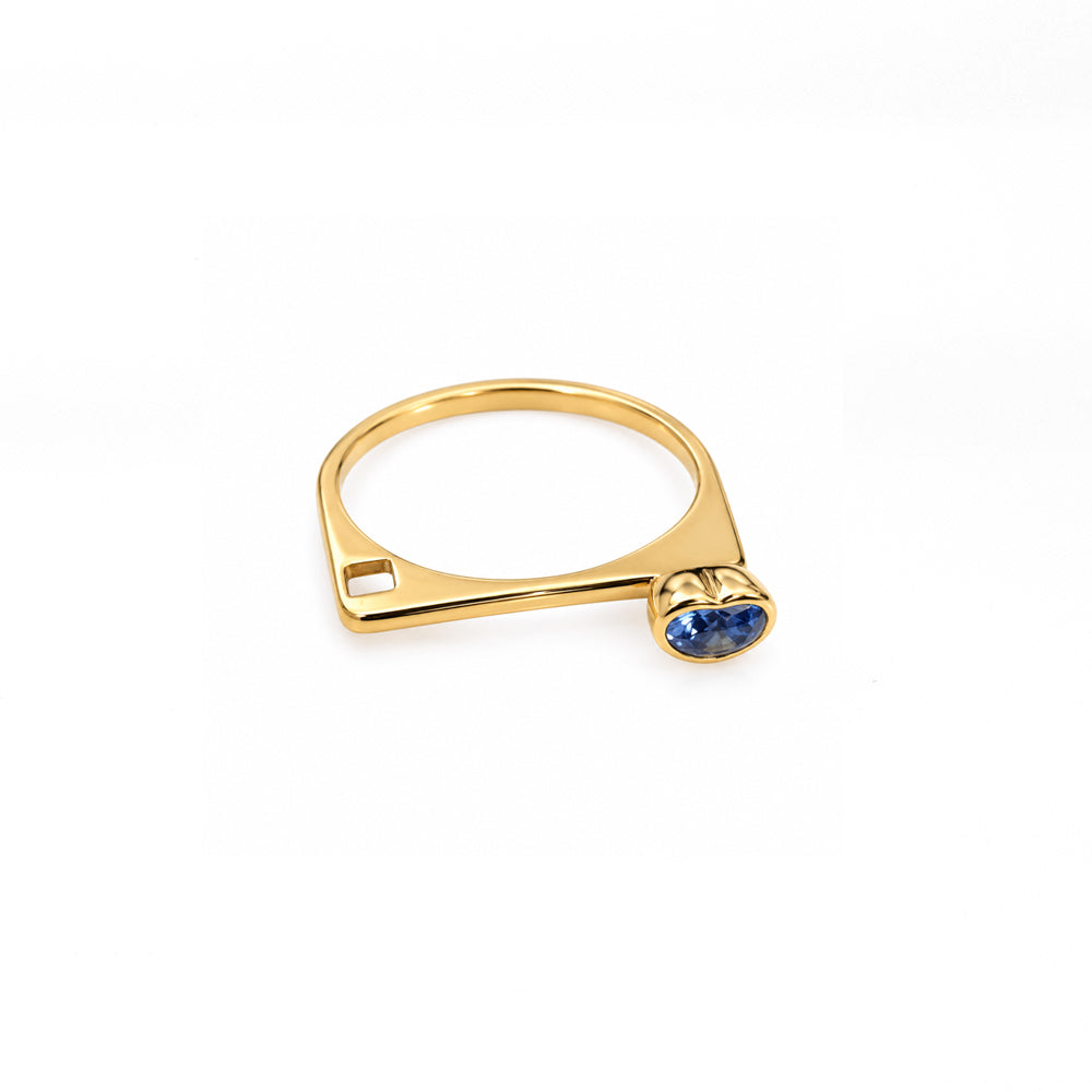 One of a kind, heart Blue sapphire Ring