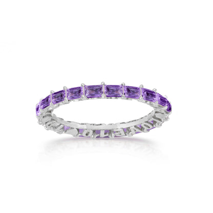 Customizable Horizontal Hide and Seek Baguette Eternity Band