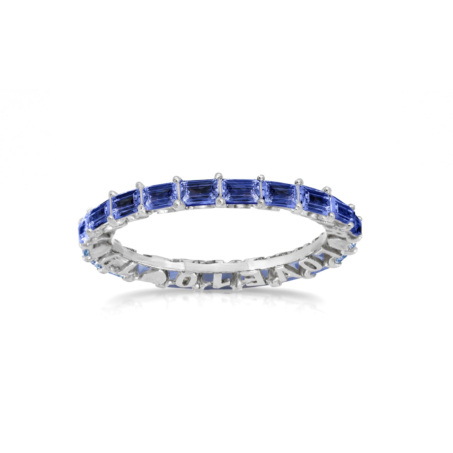 Customizable Horizontal Hide and Seek Baguette Eternity Band