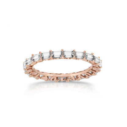 Customizable Horizontal Hide and Seek Baguette Eternity Band