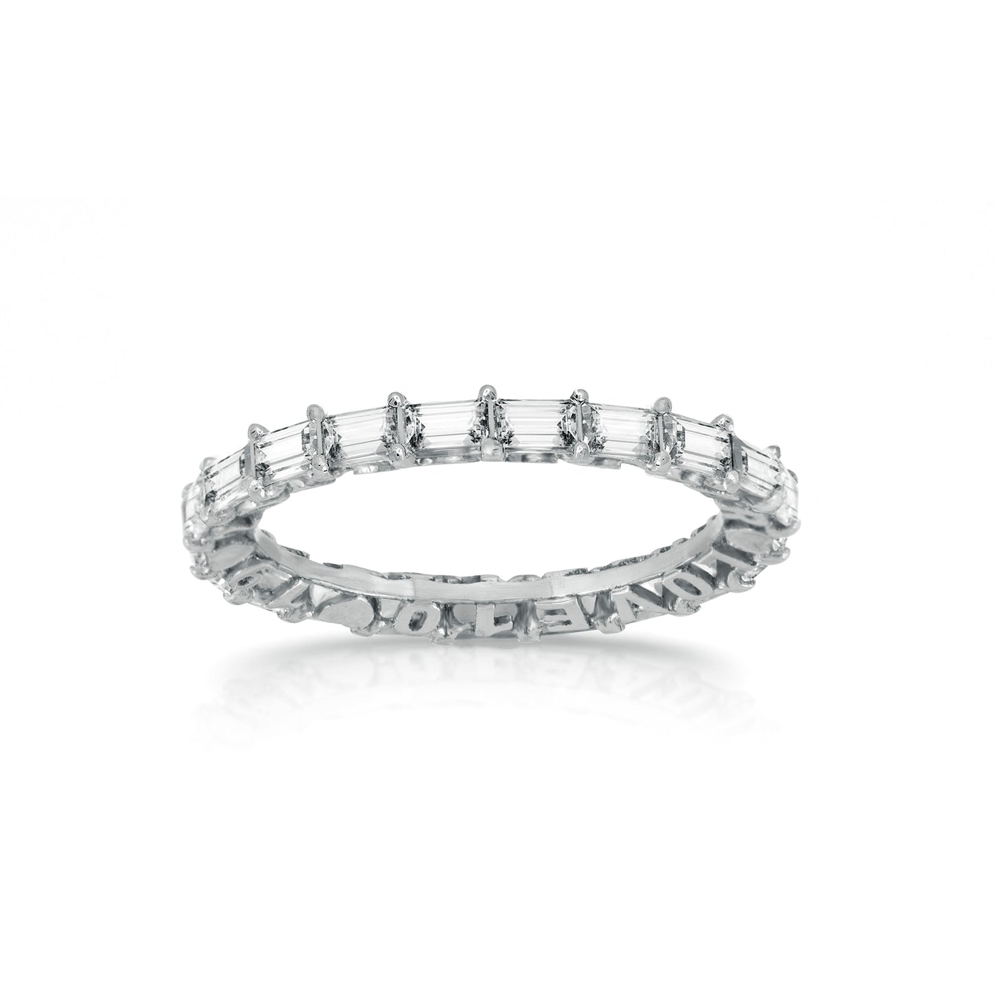 Customizable Horizontal Hide and Seek Baguette Eternity Band