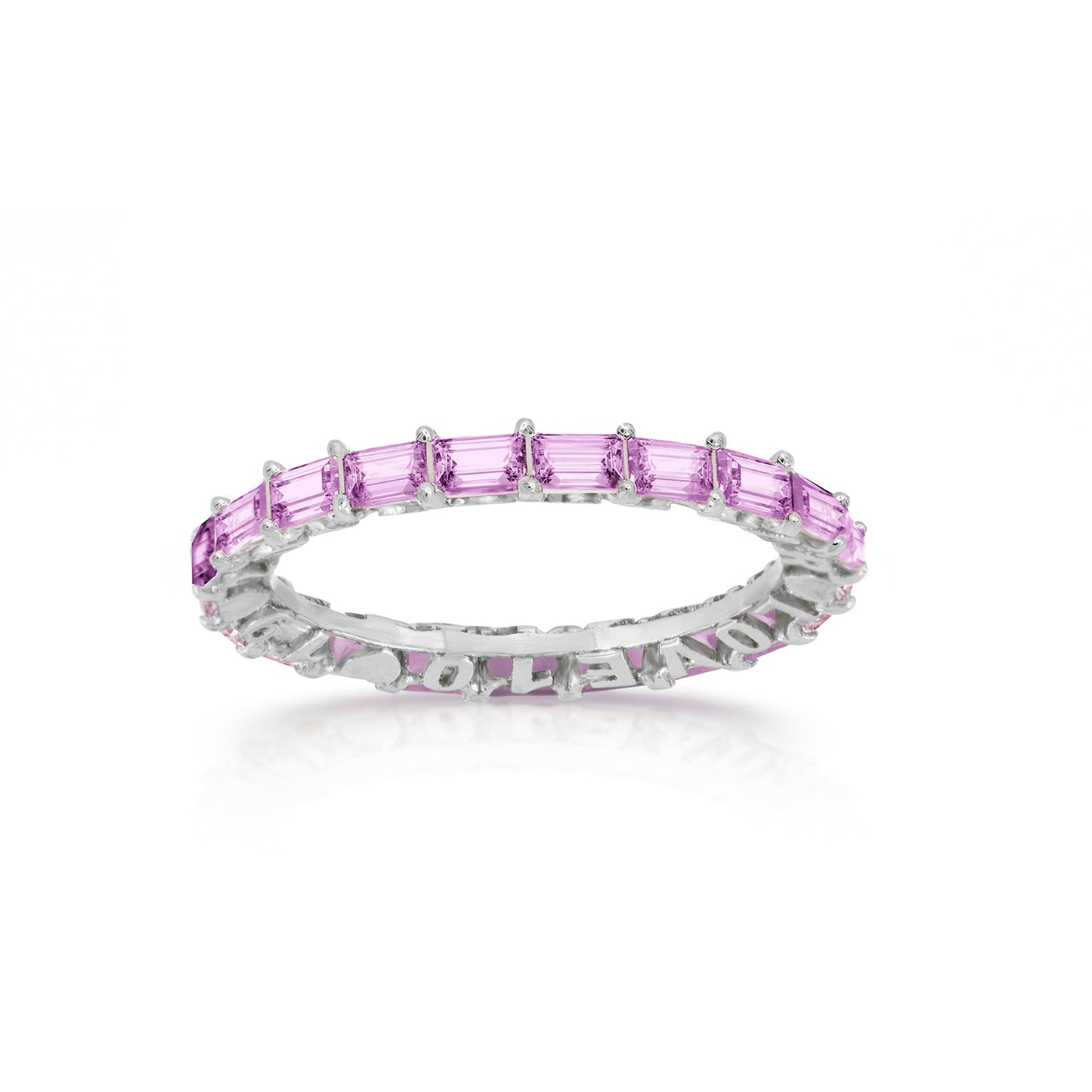 Customizable Horizontal Hide and Seek Baguette Eternity Band