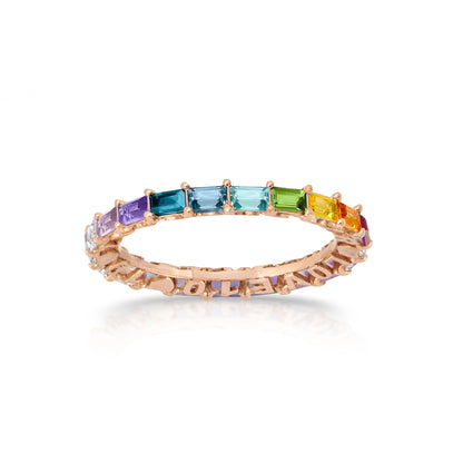 Customizable Horizontal Hide and Seek Baguette Eternity Band