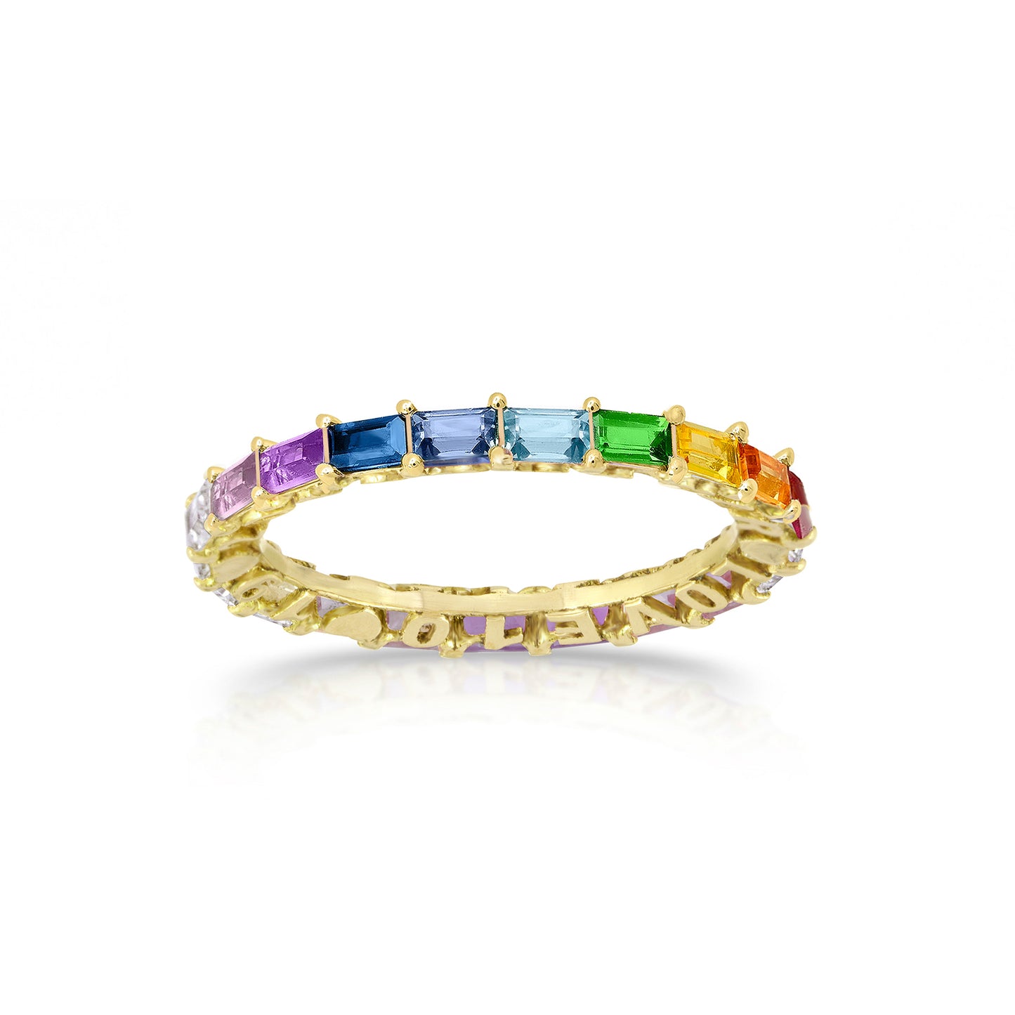 Customizable Horizontal Hide and Seek Baguette Eternity Band