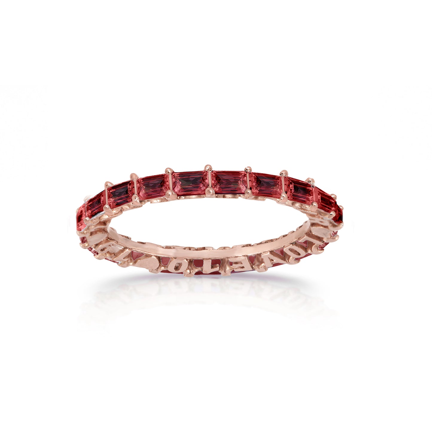 Customizable Horizontal Hide and Seek Baguette Eternity Band