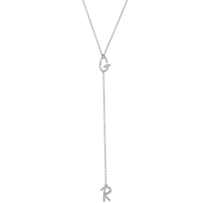 Tiny Treasure Double Initial Lariat necklace