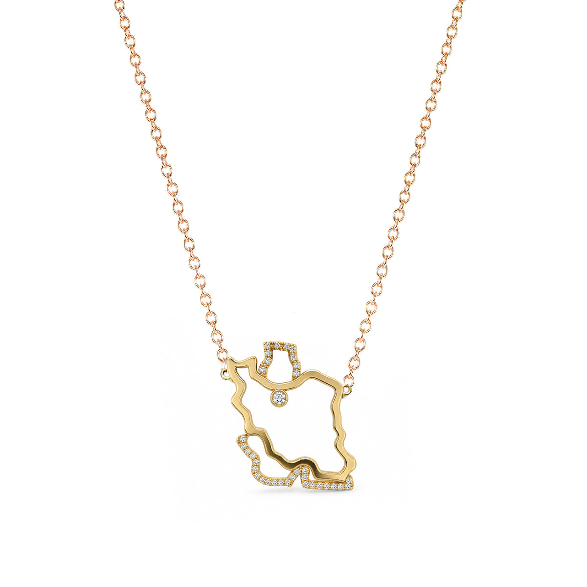 Iran Map Necklace Medium