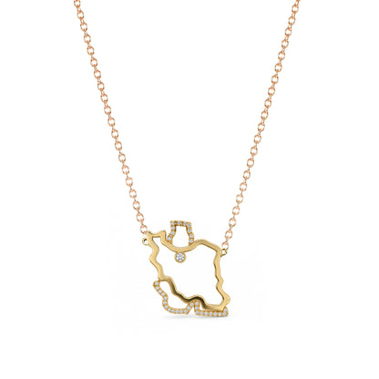 Iran Map Necklace Medium