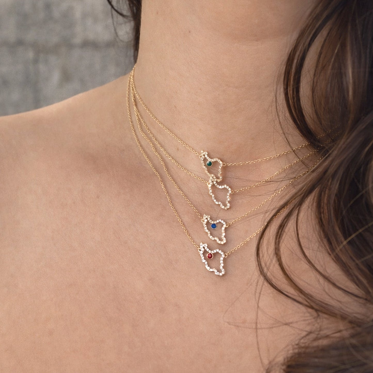 Small Iran Map Necklace
