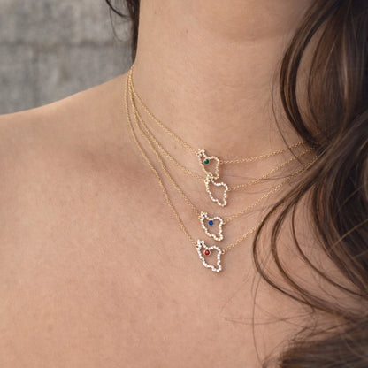 Small Iran Map Necklace