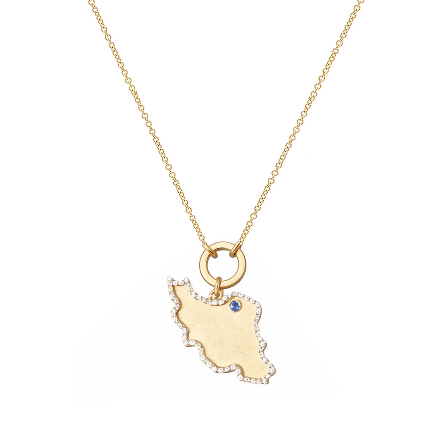 Large Iran map necklace