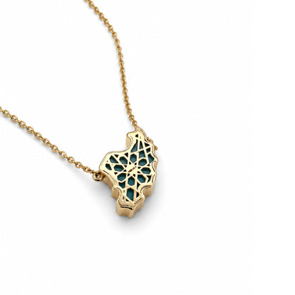 Small Iran Map Gemstone Necklace