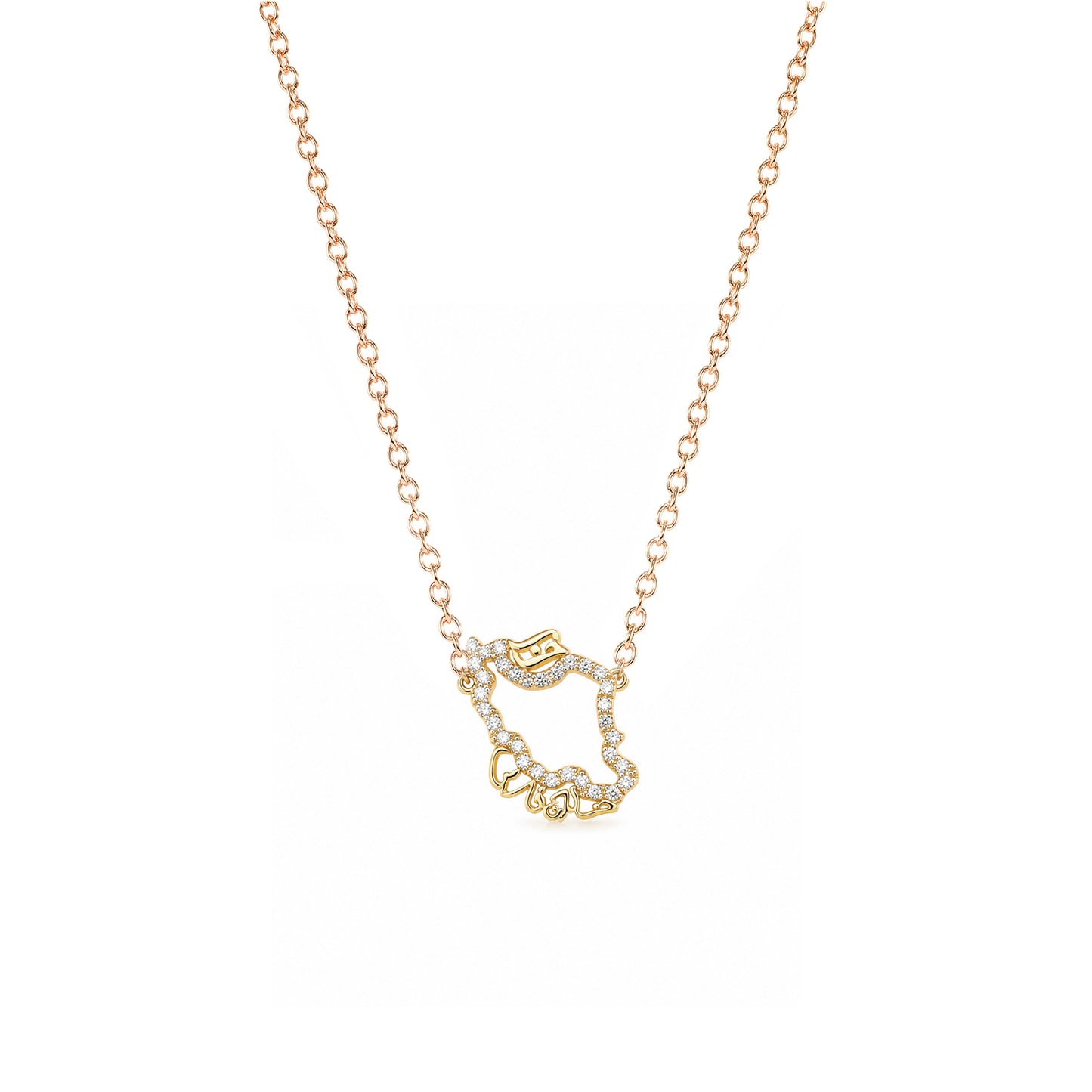 Iran Map Necklace with seas