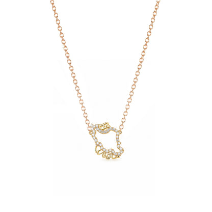 Iran Map Necklace with seas