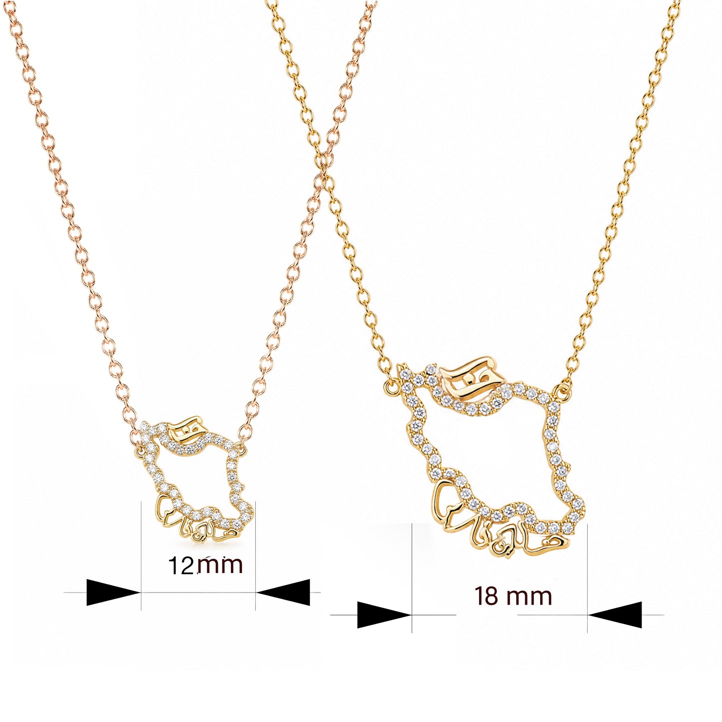 Iran Map Necklace with seas