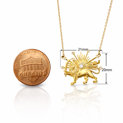 Shiro Khorshid- Lion and Sun Necklace . Noush Exclusive
