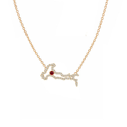 Italy Map Necklace