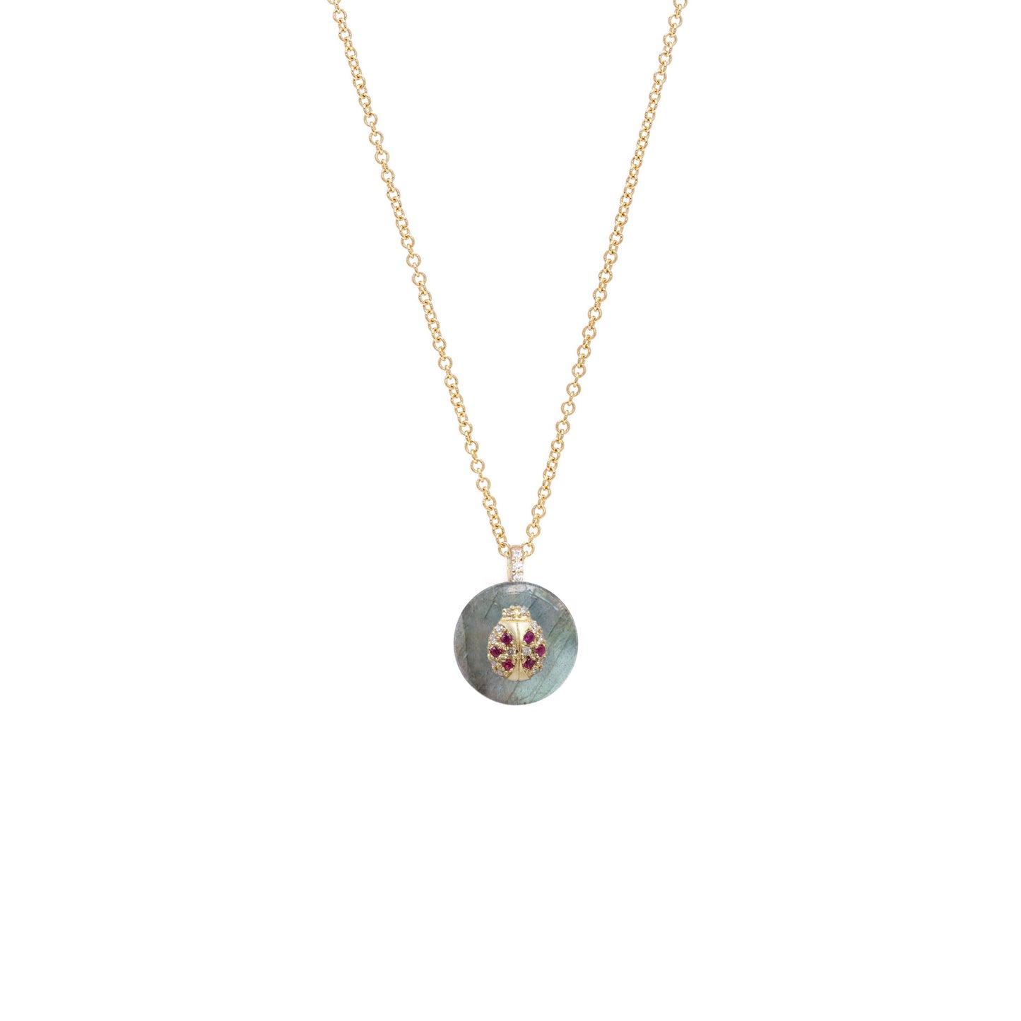 Co-exist - Lady bug Necklace on stone