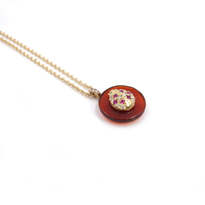 Co-exist - Lady bug Necklace on stone