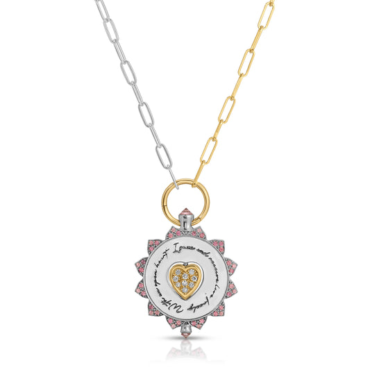 Sample sale. large Love medallion Gold and silver