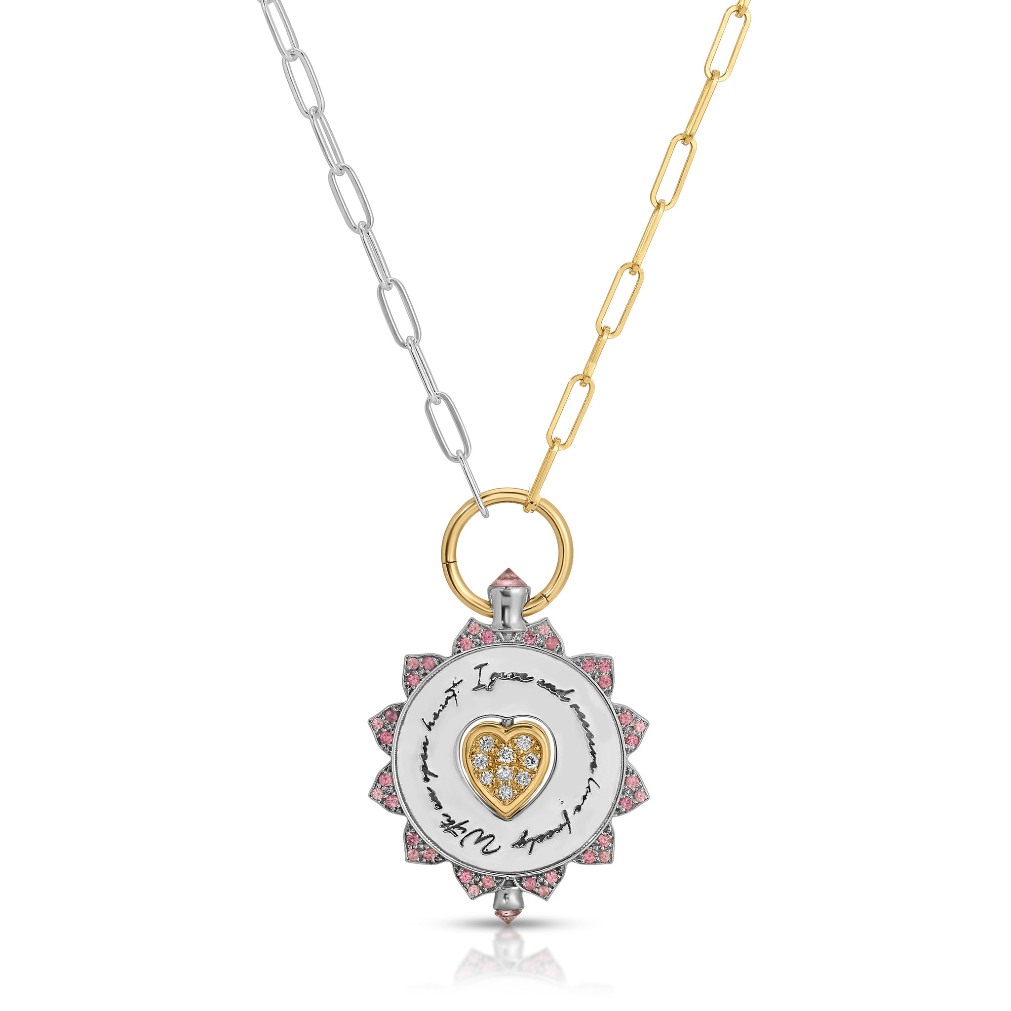 Sample sale. large Love medallion Gold and silver