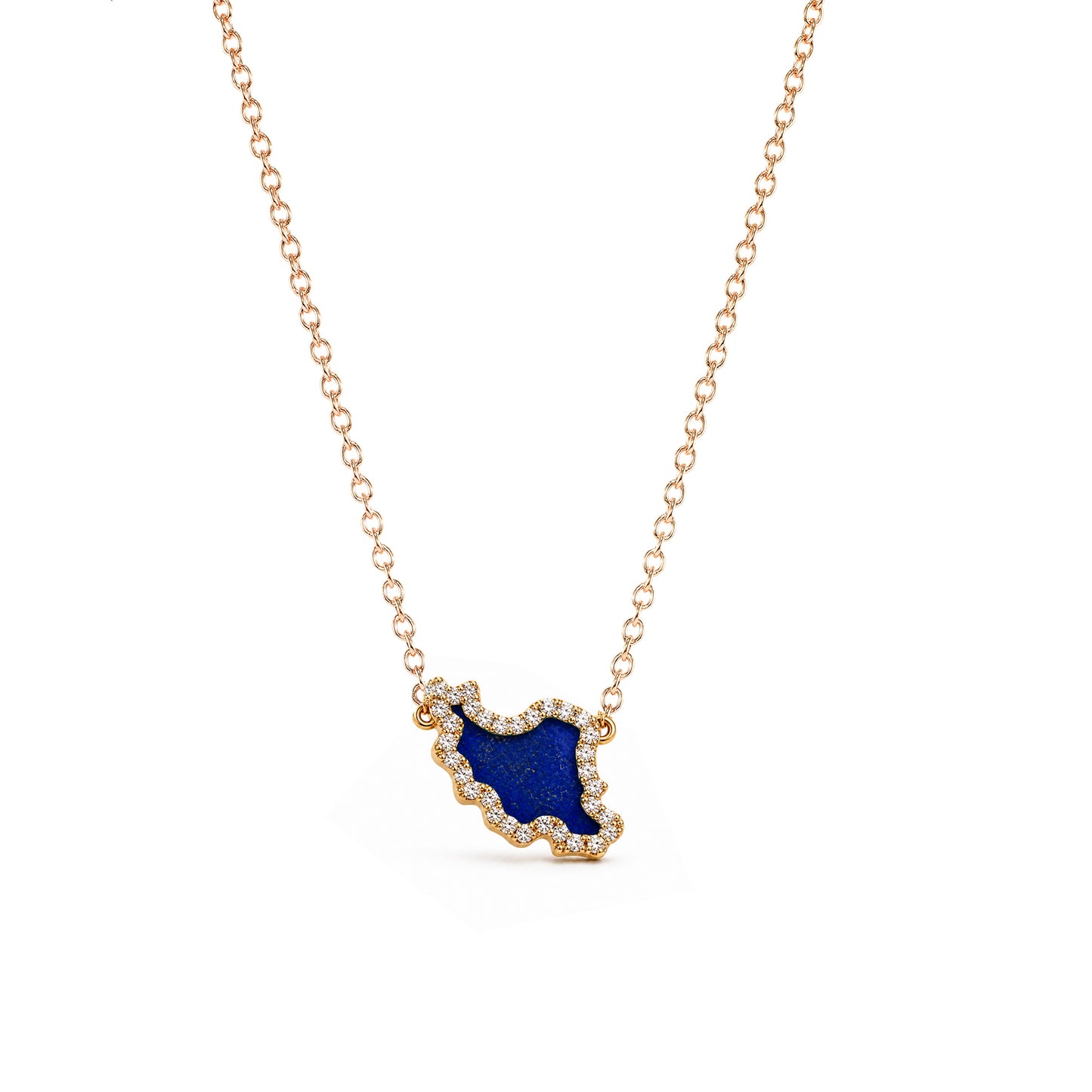 Small Iran Map Gemstone Necklace