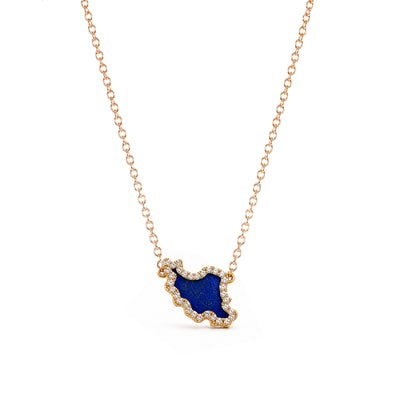 Small Iran Map Gemstone Necklace