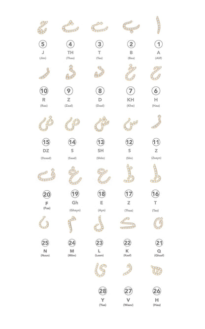 Tiny Treasures Perso - Arabic Multi Initial Necklace