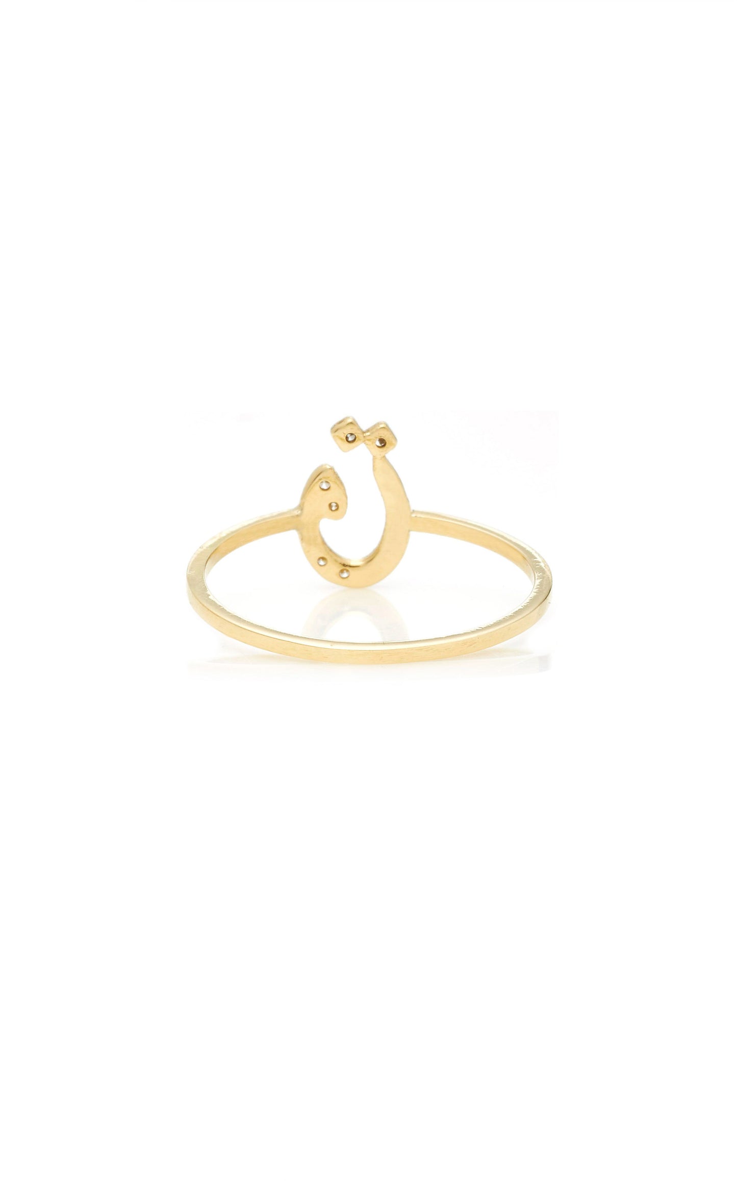 Tiny Treasures Perso - Arabic Initial Pave Ring