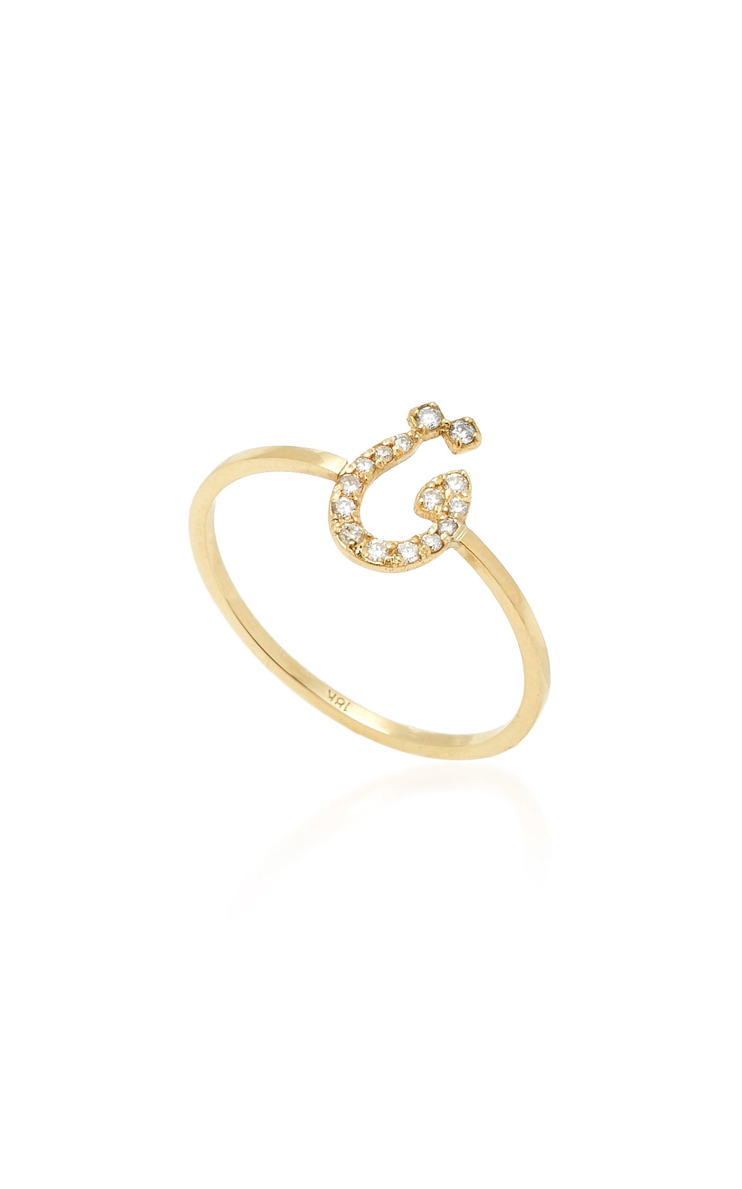 Tiny Treasures Perso - Arabic Initial Pave Ring