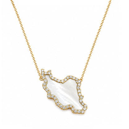 Large Iran Map Gemstone Necklace