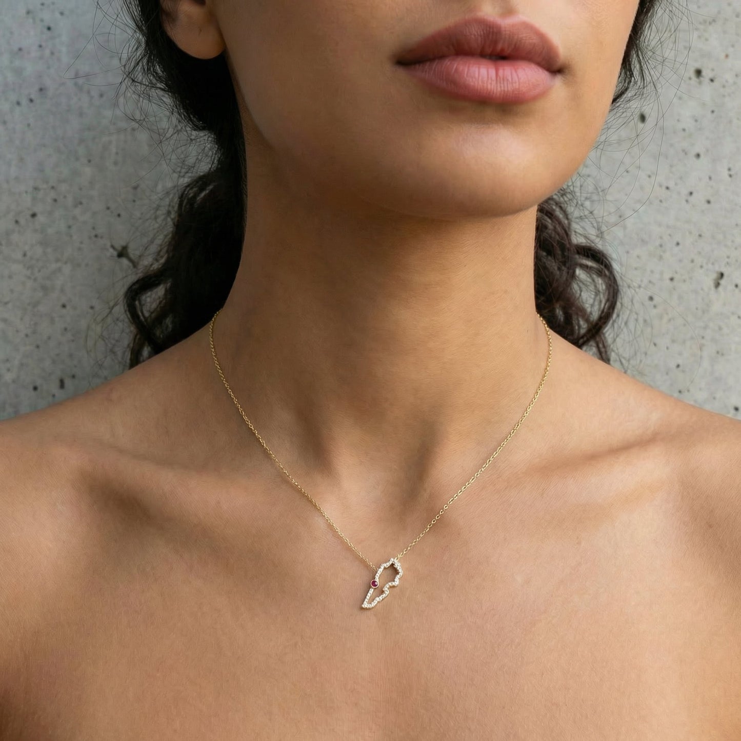 Lebanon Map Necklace