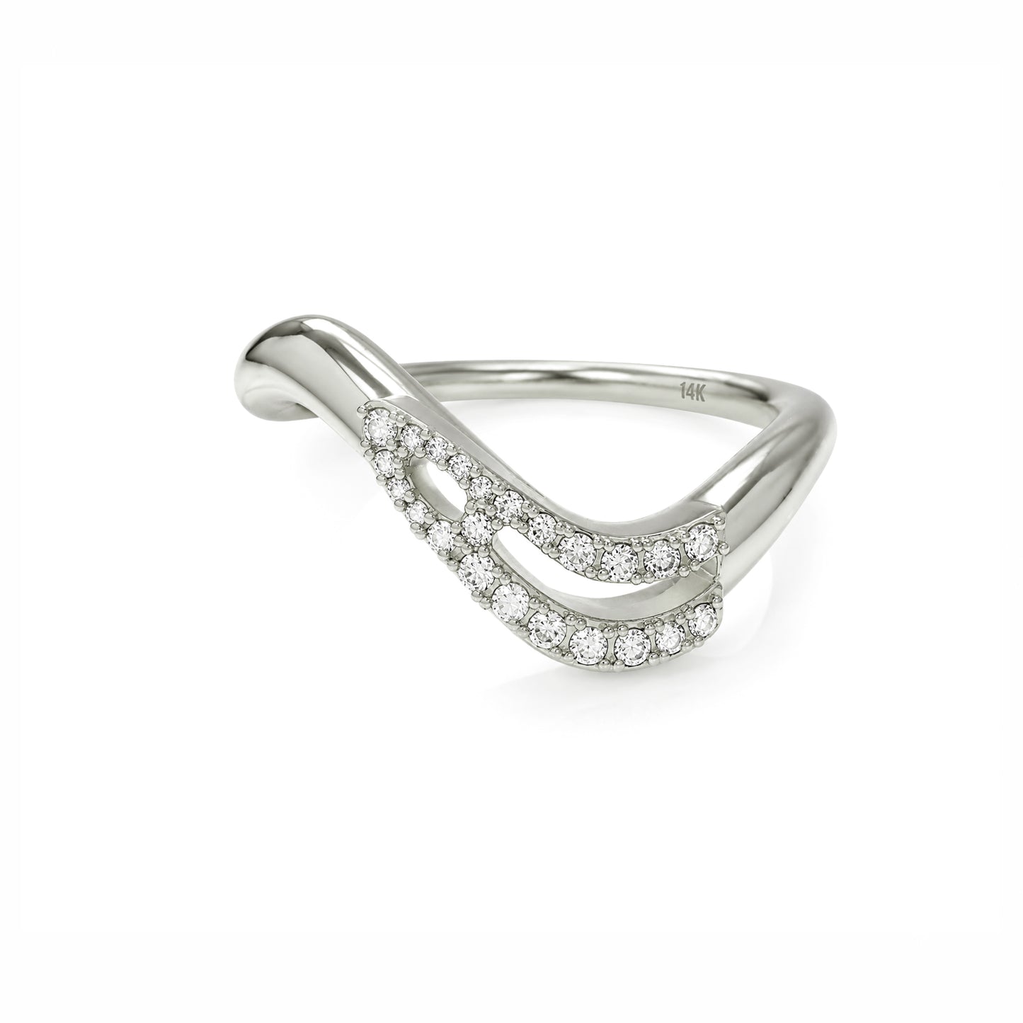 Initial Wave ring Solid gold