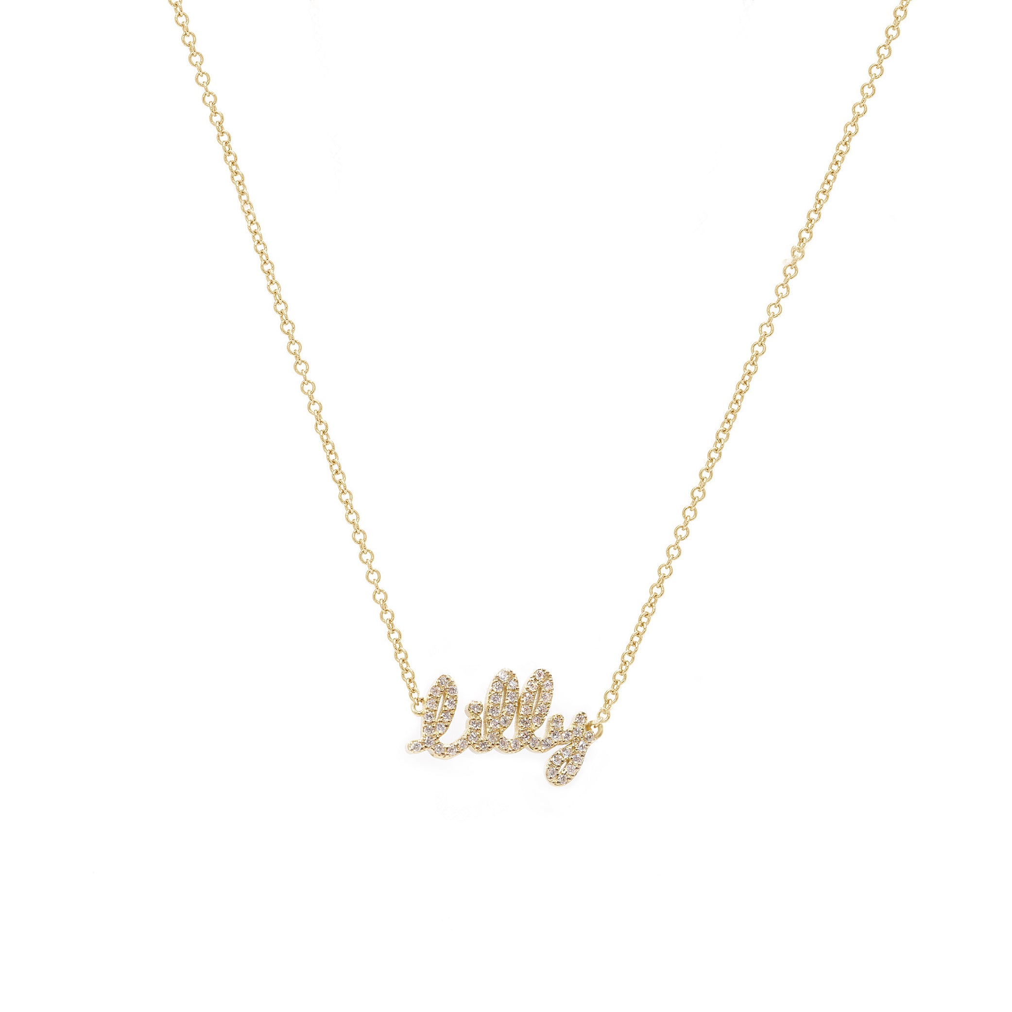 Tiny Treasures English Diamond Name Necklace